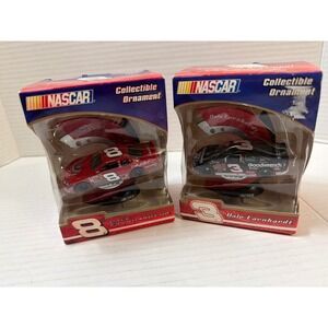 NASCAR Dale Earnhardt #3 Dale Jr #8 2006 Trevco Collectible Ornaments Set of 2